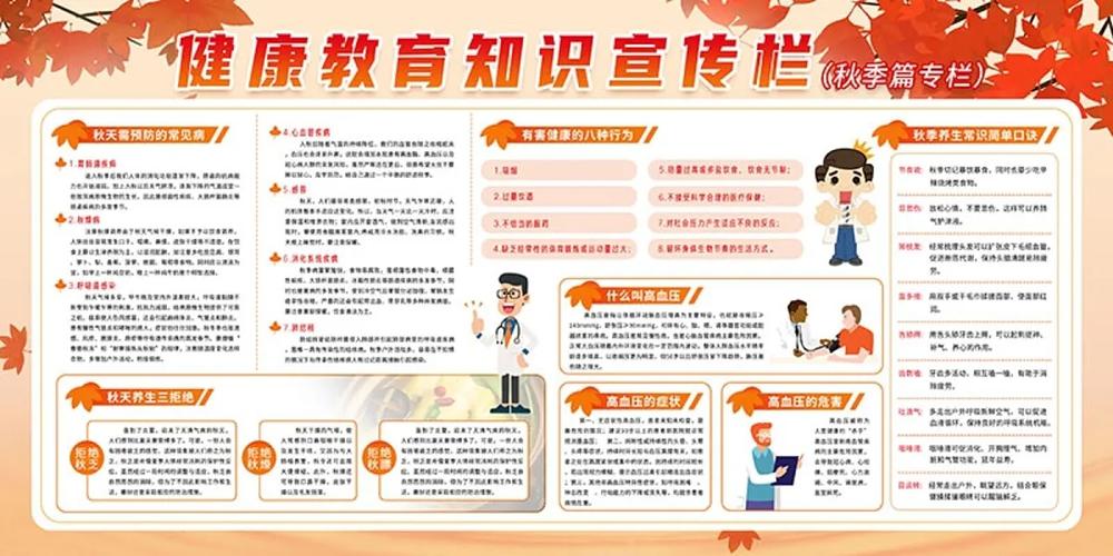 秋季健康宣傳欄展板海報(bào)